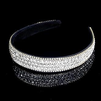 Wecoe Silver Headband Women Girls Fashion with Rhinestones, Crystal Bling Sparkly Hair Band, Thin Hair Accessories for Short Hair, Holiday Birthday Gift