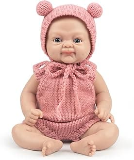 Vollence 12 inch Full Silicone Baby Dolls Lifelike Realistic Reborn Real Babies with Feeding Accessories for Kids - Girl