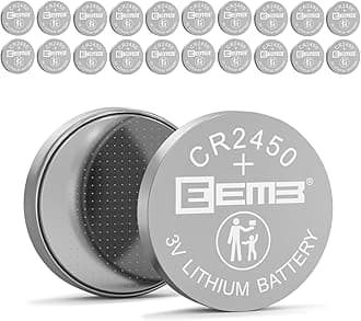 EEMB 20 PACK CR2450 Battery 3V Lithium Battery 2450 Button Coin Cell Batteries DL2450 ECR2450 BR2450 for Watch Tea Lights Votive Candles Alarm System Car Key Fob Remote Control Calculators Toys