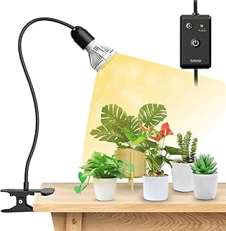 LED Grow Lights for Indoor Plants, Lifetime Free Bulb Replacement, 150W Full Spectrum Gooseneck Clip Plant Grow Light, Plant Light with Timer 4/8/12 Hrs, High PPFD Growing Power Grow Lamp