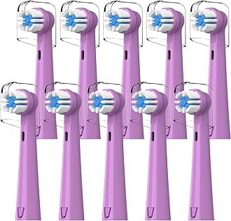 Replacement Brush Heads Compatible with Brusheez Kids Electric Toothbrush, Purple, 10 Count