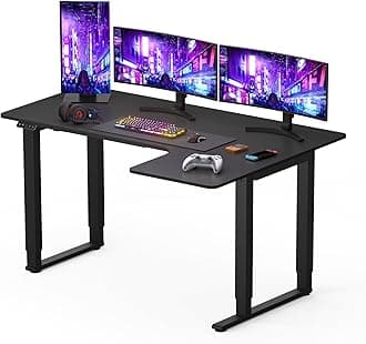 Electric Standing Desk L Shape 4 Legs Dual Motors, Height Adjustable Sit Stand Home Office Workstation with Memory Smart Panel, Splice Board, QS2 160 * 110cm Black