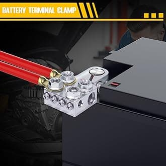 12-Way Lead Acid Battery Terminal Connectors, AGM Post Terminal Ends Battery Post Terminal Ends, Battery Terminal Clamps 8AWG up to 4/0(XL) AWG Gauge, Positive & Negative for SAE/DIN/EN