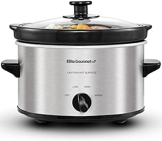 MST-275XS# Electric Oval Slow Cooker, Adjustable Temp, Entrees, Sauces, Stews & Dips, Dishwasher Safe Glass Lid & Crock (2 Quart, Stainless Steel)