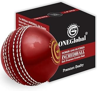 Incrediball Soft Practice Cricket Ball | Outdoor & Indoor Soft Rubber Cricket Ball With Core & Stitched Seam | For Honing Skills & Family Fun
