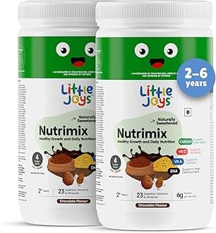 NutriMix Powder – Chocolate I Complete Nutrition Drink for Kids (2+ Years) I No Refined Sugar I Calcium, DHA, Vit A, C I Almonds, Dates, Walnuts, Chia & Flax I 100% Vegetarian I 800 gm