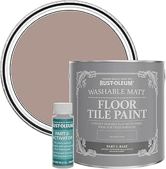 Rust-Oleum Pink Washable Matt Floor Tile Paint, Matt Finish - Haversham 2.5L