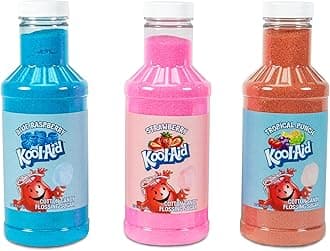 Kool-Aid Cotton Candy Variety Kit – 3 Flossing Sugar Flavors (Blue Raspberry, Strawberry, Tropical Punch) – 7-oz Bottles – Compatible with Cotton Candy Makers – Party Supplies