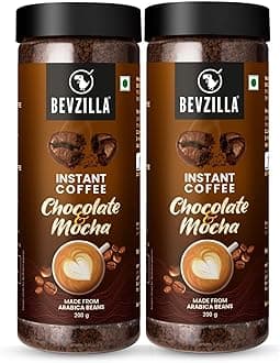 Chocolate & Mocha (Choco-Mocha) Instant Coffee Powder Jar – 400GM (200gx2) | Arabica Beans with Chocolaty Twist | Perfect for Espresso, Latte & Cappuccino | Enjoy Hot & Cold