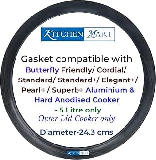 Gasket compatible with Butterfly Outer Lid Pressure cooker (For Aluminium & Hard Anodised Cookers, 5 Litres)