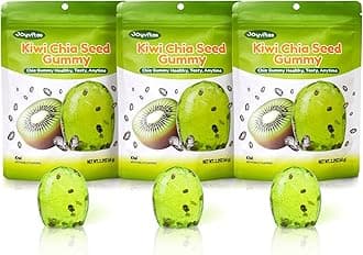 Christmas Chia Seed 4D Fruit Gummy Candy Variety Pack – Individually Wrapped, Perfect Stocking Stuffers & Christmas Gifts, Resealable Holiday Treats for Goody Bags, 6.89oz (Kiwi Fruit)