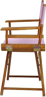 Casual Home 200-55/021-22 18" Honey Oak Frame-Pink Canvas Director Chair Classic Height, OakFrame