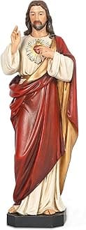 BC Catholic Sacred Heart of Jesus Statue, Catholic Colletable Figurine, Religious Gift, 10" H, Handmade by Buildclassic