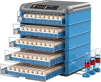 Automatic Egg Incubator, Digital Hatching Eggs with Fully Automatic Turner, Poultry Hatching Machine with Humidity Control, for Hatching Chicken Duck Quail Bird Eggs,300Eggs