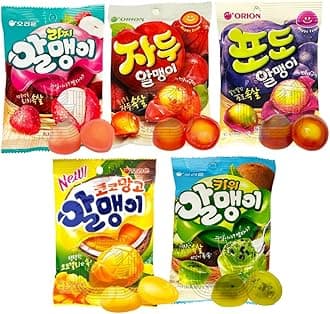 [5 PACK]Fruit Peelable Candy - 4D peelable Gummies, 11.8 oz Rich 5 Fruits Flavored Jelly Fruit Peelable Candy - Soft Texture 4D peelable Gummies Jelly Filled Gummies, Gluten Free Korean Snacks, Sweet Crystal Fudge for Party Father's Day Gifts (5 Bags) Packed 오리온 한국 젤리