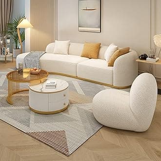 Maple Home Decoration Lamb Fleece Sofa Set modern Nordic Style Sofa Living Room Cafe Hotel Shop Home Furniture (One Side Arc 280cm For 4 Seat)