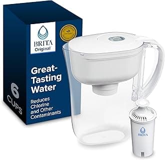 Brita Metro Water Filter Pitcher with SmartLight Change Indicator, BPA-Free, Replaces 1,800 Plastic Water Bottles a Year, Lasts Two Months, Includes 1 Filter, Small - 6-Cup Capacity, White