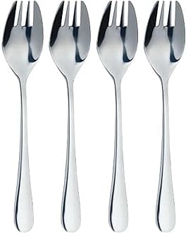 MasterClass 4-Piece Stainless Steel Spork Set, Cutlery, 17 cm, Silver