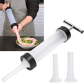 Meat Stuffer, with 3 Sausage Filling Tubes Good Sealing Performance Stainless Steel Sausage Stuffer, for Home Kitchen