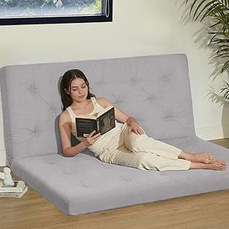 Japanese Floor Futon Mattress Full Size 75"x 54", 100% Cotton Cover 2.5" Thicken Tatami Mattress, Foldable Sleeping Pad, Portable Dormitory Tatami Mat, Roll Up Floor Lounger Bed for Adult