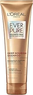 L'Oreal Paris Shampoo, Sulfate Free, Triple Action Hydration for Dry Hair, EverPure, 8.5 Fl Oz (Packaging May Vary), Damaged, Color-Treated Hair, Apricot Oil Infused, Deep Nourish