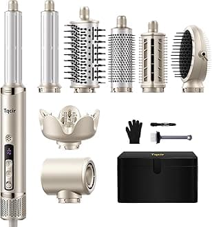 Tqcir 8-in-1 Professional Hot Air Styler&Hair Dryer Brush, Powerful Multi-Styler with Auto-Wrap Curler with Storage Case, Fast Drying Curling Straightening Volumizing Without Heat Damage