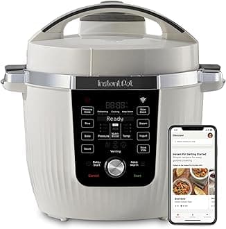 PRO Max Wi-Fi Smart 10-in-1 Pressure Cooker, Slow Cooker, Saute, Steamer, Warmer, Rice Cooker, Yogurt Maker, Sous Vide, Baker, NutriBoost, Includes App with 2000+ Recipes, 6 Quart