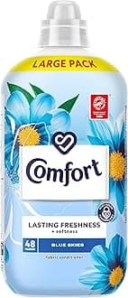 Comfort Blue Skies Fabric Conditioner with Stay Fresh technology for 100 days of freshness + fragrance* 48 washes (1.44 L)