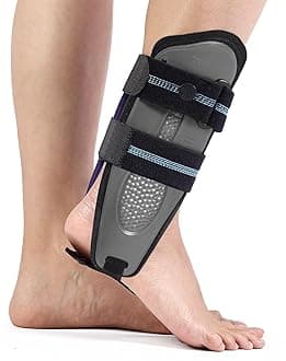 Velpeau Ankle Stabilizer Brace for Sprain, Ligament Injury (Grade 1 to 2), Tendonitis, Adjustable Stirrup Ankle Support Splint for Women and Men,Reversible Left & Right Foots,One Size(Foam Pads, Grey)