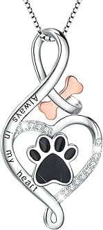 925 Sterling Silver Cute Cat Dog Pet Pendant Necklace Animal Jewelry for Women Daughter Birthday Gifts