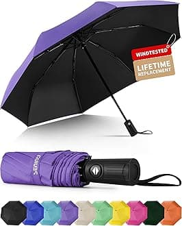 Windproof Travel Umbrella, Automatic Umbrellas for Rain, Portable & Compact Umbrellas for Backpack, Strong UV for Protection, Folding Small Sun Umbrella for Car, Walking