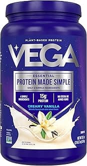 Protein Made Simple Protein Powder, Vanilla - Stevia Free, Vegan, Plant Based, Healthy, Gluten Free, Pea Protein for Women and Men, 2.2 lbs (Packaging May Vary) (Pack of 1)