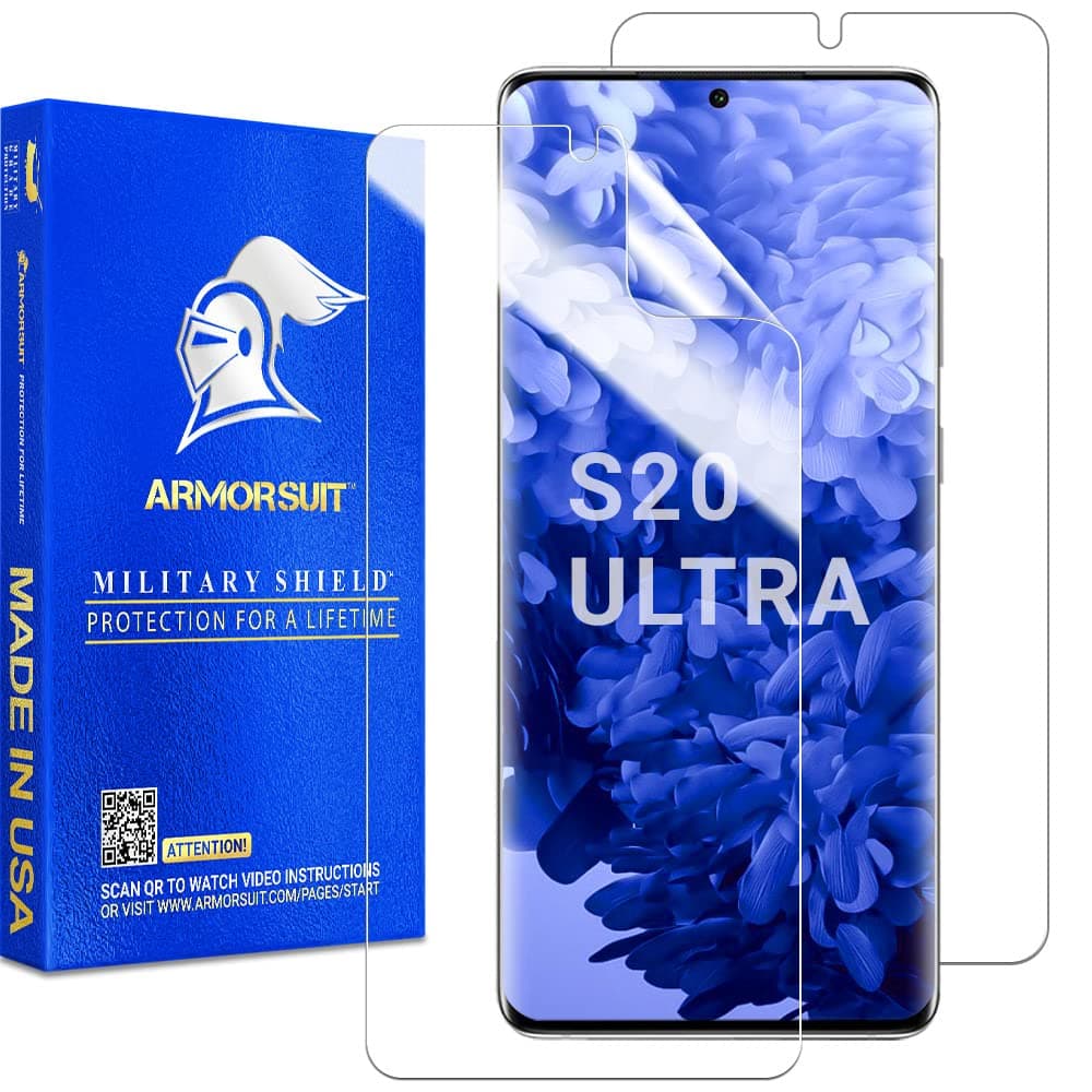ArmorSuit (2 Pack) MilitaryShield Screen Protector Designed For Samsung Galaxy S20 Ultra 5G (6.9") (Case Friendly) Ultrasonic Fingerprint Compatible Anti-Bubble HD Clear Film