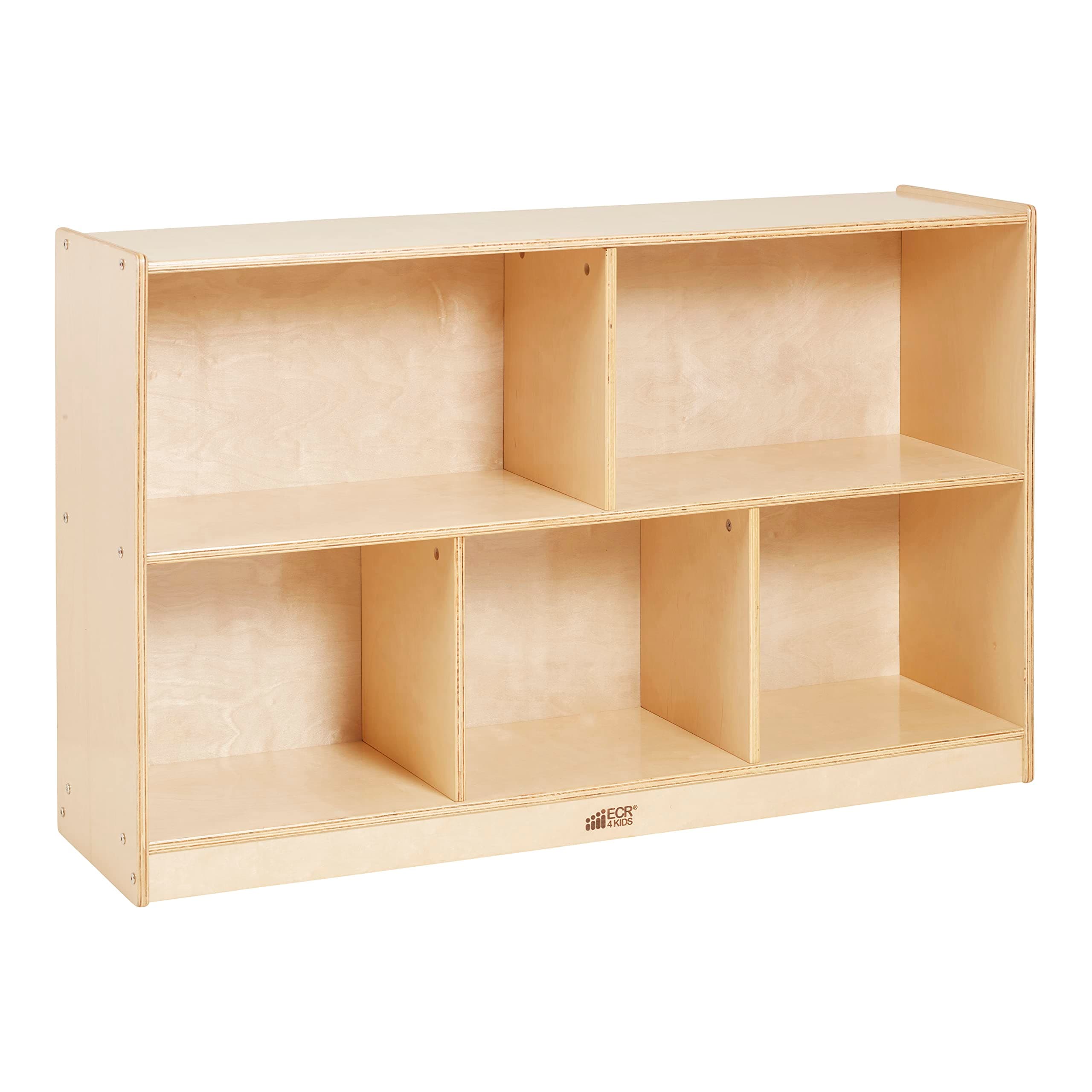 5-Compartment Mobile Storage Cabinet, Preschool, Classroom Furniture, Natural