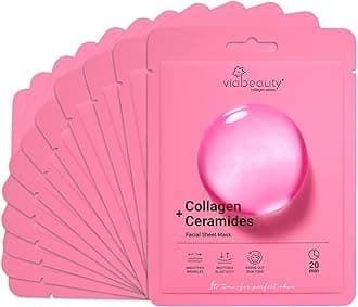 12 Pack of Collagen Face Mask with Ceramides - Rejuvenating Facial Sheet Mask, Reduce Wrinkles & Fine Lines - Face Masks Skincare Moisturizing Collagen Mask for All Skin Types
