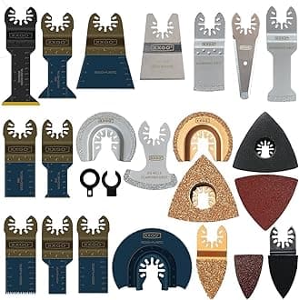 XXGO 120 Pcs Oscillating Multitool Blades Accessories Kits Compatible with Bosch, Chicago, Craftsman, Dremel, Fein, Harbor Freight, Milwaukee, Porter Cable, Ridgid, Ryobi, Rockwell XG1201