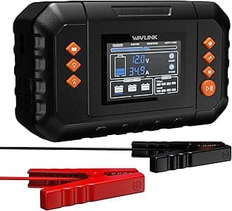 - 450W Smart Battery Charger, Max. 35A Trickle Charger with LCD Display, for 6V/12V/24V Lead-Acid/Lithium/LiFePO4 Batteries, Battery Maintainer and Desulfurizer for Cars, Boats, Motorcycles