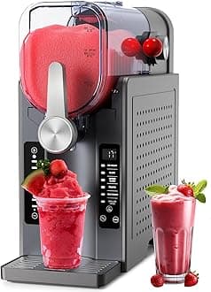 Angju Slushie Machine,No Ice Needed All-in-One Slushy Maker for Home, Real-Time Temp Display, Auto-Clean, 6 Preset | Frozen Margaritas, Cocktails, Frappés, Ice Cream, Smoothies, Milkshakes