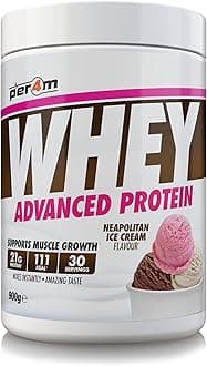 Per4m Whey Protein Powder | High Protein Shake for Muscle Growth & Recovery | Low Sugar Gym Supplement | Sports Nutrition Drink + Amino Acids (900g, Neapolitan Ice Cream)