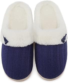 NineCiFun Women's Slip on Fuzzy Slippers Memory Foam House Slippers Outdoor Indoor Warm Plush Bedroom Shoes Scuff with Faux Fur Lining
