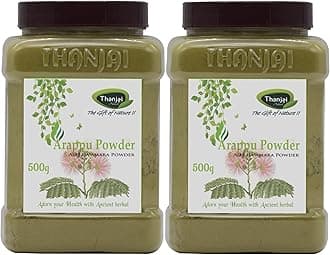Thanjai Natural 1kg Organic Traditional Albizia Amara/Arappu Powder Jar (500g x 2, Jar)