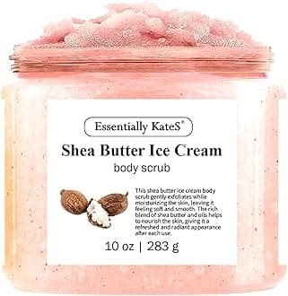 Shea Butter Ice Cream Body & Foot Scrubs 10 Oz - a Soft Serve Texture with a Nice soothing and Moisturizing Effect. Scent is Beautiful - The best stocking stuffer.