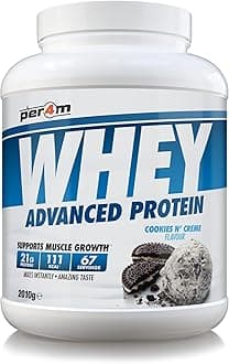 Per4m Whey Protein Powder | High Protein Shake for Muscle Growth & Recovery | Low Sugar Gym Supplement | Sports Nutrition Drink + Amino Acids (2010g, Cookies N Creme)
