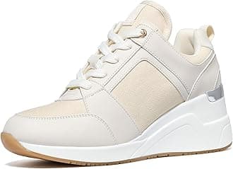 High Heeled Wedge Trainers for Women - Ladies Breathable Trainers Lace-up Walking Shoes