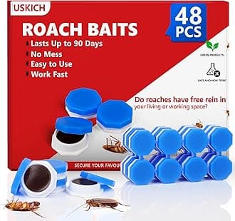 48Pack Roach Gel Bait,Roach Repellent for Home - Fast Acting Cockroach Killer Gel,Roach Killer Indoor Infestation Solution,Long Lasting Natural Roaches Control for Kitchen, Bathroom, Garage