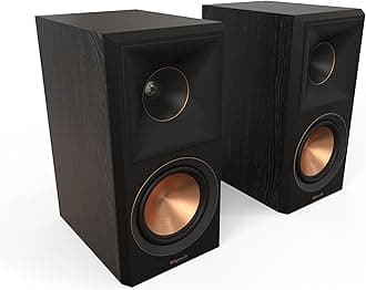 Klipsch Reference Premiere RP-500M II Bookshelf Speaker Pair with Larger 90° x 90° Hybrid Tractrix® Horn, 1” Tweeter, 5.25” Cerametallic Woofers for Room-Filling Home Theater Sound in Ebony