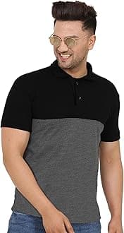 LEOTUDEMen's Matty Regular Fit Plain Polo T-Shirt