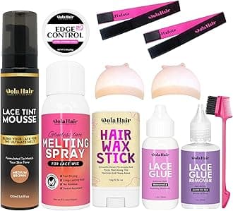 Dolahair Lace Glue Kit - Complete Set with Lace Tint Mousse, Wig Installation & Melting Spray(Medium Brown)