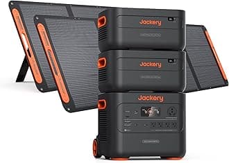 Explorer 2000 Plus Kit(6kWh), 400W Solar Panels+Two Expandable Battery Packs, 6128 Wh LiFePo4 Home Backup Battery with 3000W Output, for Power Outages, Emergencies