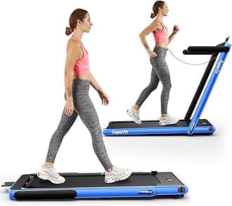 2 in 1 Folding Treadmill, 2.25HP Superfit Under Desk Electric Treadmill, Installation-Free with Remote Control, APP Control and LED Display, Walking Jogging for Home Office